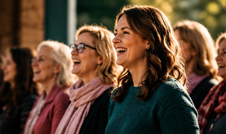 Women enjoying singing together